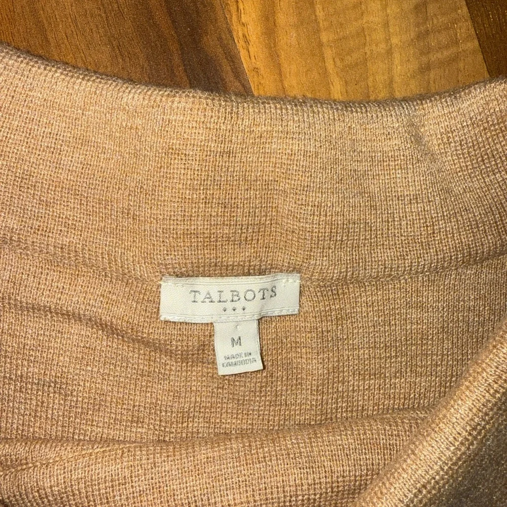 Talbots women cotton blend‎ light sweater tan size medium - Picture 3 of 4